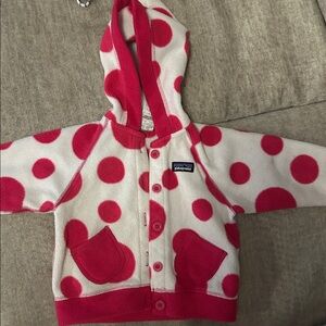 Patagonia Cream and Pink Polka Dot Jacket